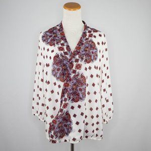 Liz Claiborne floral and paisley blouse size M